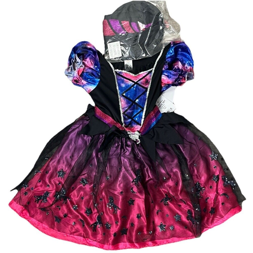 Dress Up Party Play‎ Costume Unicorn Witch Hat Tulle Gown Girls Small 6 6X NWT